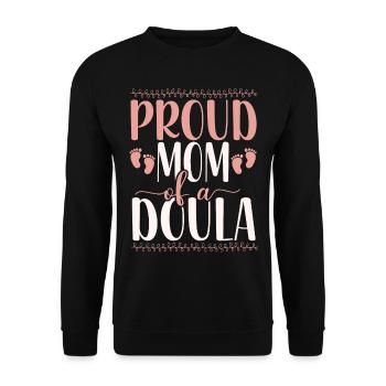 Doula Travailleuse à la naissance Maman Fière Maman - Sweat-shirt Unisexe - noir - Devant - Alina (178cm) & Michal (187cm)