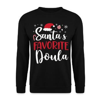 Doula Birth Worker Christmas - Unisex Pullover - Schwarz - Vorne - Alina (178cm) & Michal (187cm)