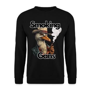 Tuxedo Goose, Humor, Fun Fun, - Unisex Sweatshirt - black - Front - Alina (178cm) & Michal (187cm)