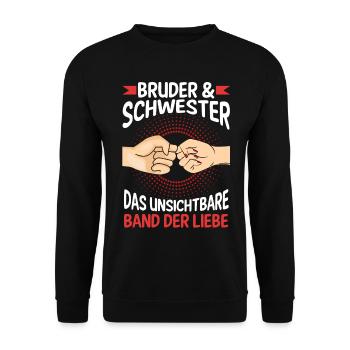 Geschwister Bruder und Schwester - Unisex Pullover - Schwarz - Vorne - Alina (178cm) & Michal (187cm)