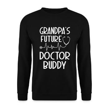 Doctor Baby - Grandpa's Future Doctor Buddy - Unisex Sweatshirt - black - Front - Alina (178cm) & Michal (187cm)