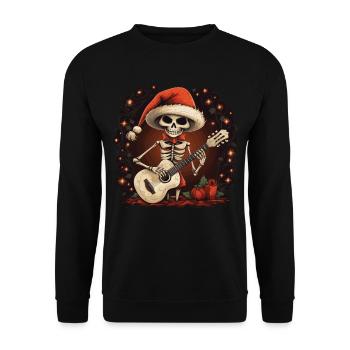 Guitares électriques Père Noël squelette Père Noël - Sweat-shirt Unisexe - noir - Devant - Alina (178cm) & Michal (187cm)