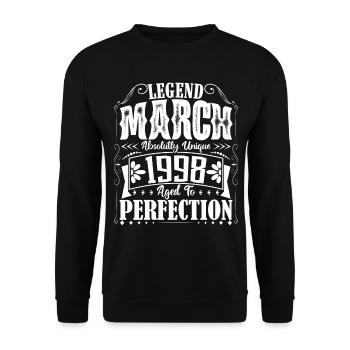 March 1998. March 1998 Birthday Gift. March. - Unisex Sweatshirt - black - Front - Alina (178cm) & Michal (187cm)