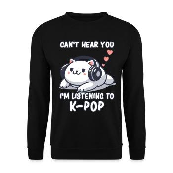 K-Pop KPop Chat Coréen Musique - Sweat-shirt Unisexe - noir - Devant - Alina (178cm) & Michal (187cm)
