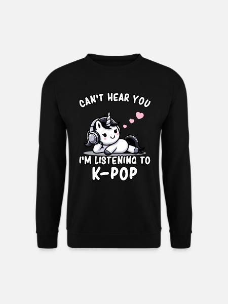 K-Pop KPop Koreanische Musik Einhorn - Unisex Pullover - Schwarz