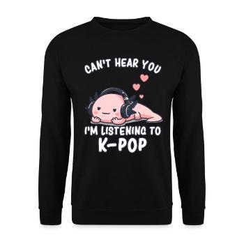 K-Pop KPop Musique Coréenne Axolotl - Sweat-shirt Unisexe - noir - Devant - Alina (178cm) & Michal (187cm)
