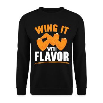 Buffalo Wings Foodie Cuisine Américaine Poulet - Sweat-shirt Unisexe - noir - Devant - Alina (178cm) & Michal (187cm)