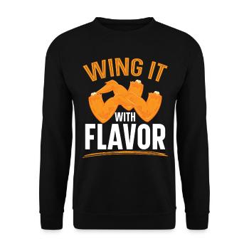 Buffalo Wings Foodie Cuisine Américaine Poulet - Sweat-shirt Unisexe - noir - Devant - Alina (178cm) & Michal (187cm)