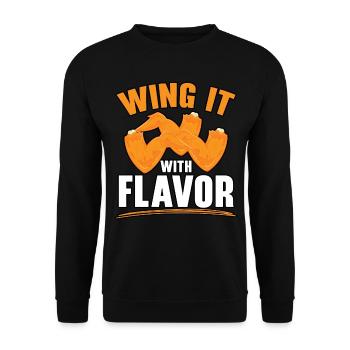 Buffalo Wings Foodie Cuisine Américaine Poulet - Sweat-shirt Unisexe - noir - Devant - Alina (178cm) & Michal (187cm)