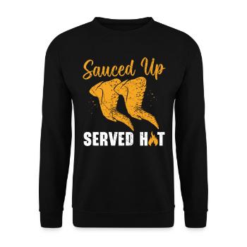 Buffalo Wings Foodie Cuisine Américaine Poulet - Sweat-shirt Unisexe - noir - Devant - Alina (178cm) & Michal (187cm)