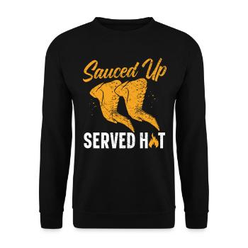 Buffalo Wings Foodie Cuisine Américaine Poulet - Sweat-shirt Unisexe - noir - Devant - Alina (178cm) & Michal (187cm)