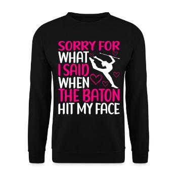 Majorette Gymnastics Majorettes Baton Twirling - Unisex Sweatshirt - black - Front - Alina (178cm) & Michal (187cm)