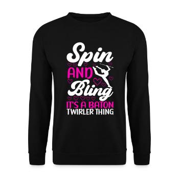 Majorette Gymnastics Majorettes Baton Twirling - Unisex Sweatshirt - black - Front - Alina (178cm) & Michal (187cm)
