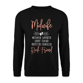 Nurse Midwife Birth Worker Midwife - Unisex Sweatshirt - black - Front - Alina (178cm) & Michal (187cm)