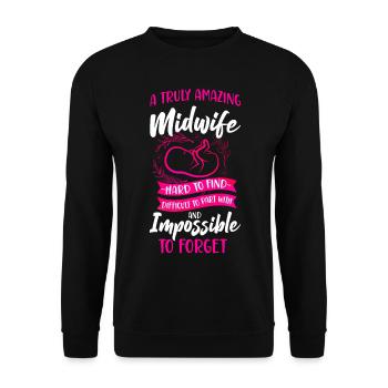 Nurse Midwife Birth Worker A Truly - Unisex Sweatshirt - black - Front - Alina (178cm) & Michal (187cm)