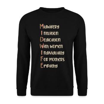 Nurse Midwife Birth Worker - Unisex Pullover - Schwarz - Vorne - Alina (178cm) & Michal (187cm)
