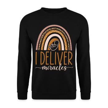 LD Labour And Delivery Nurse - Unisex Sweatshirt - black - Front - Alina (178cm) & Michal (187cm)