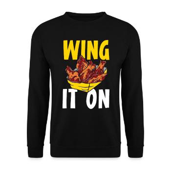 Buffalo Wings Foodie Cuisine Américaine Poulet - Sweat-shirt Unisexe - noir - Devant - Alina (178cm) & Michal (187cm)