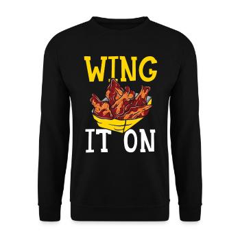 Buffalo Wings Foodie Cuisine Américaine Poulet - Sweat-shirt Unisexe - noir - Devant - Alina (178cm) & Michal (187cm)