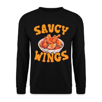 Buffalo Wings Foodie Cuisine Américaine Poulet - Sweat-shirt Unisexe - noir - Devant - Alina (178cm) & Michal (187cm)