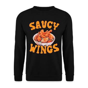 Buffalo Wings Foodie Cuisine Américaine Poulet - Sweat-shirt Unisexe - noir - Devant - Alina (178cm) & Michal (187cm)