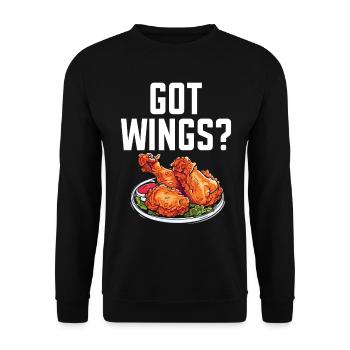 Buffalo Wings Foodie Cuisine Américaine Poulet - Sweat-shirt Unisexe - noir - Devant - Alina (178cm) & Michal (187cm)