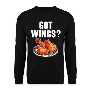 Buffalo Wings Foodie Cuisine Américaine Poulet - Sweat-shirt Unisexe - noir - Devant - Alina (178cm) & Michal (187cm)