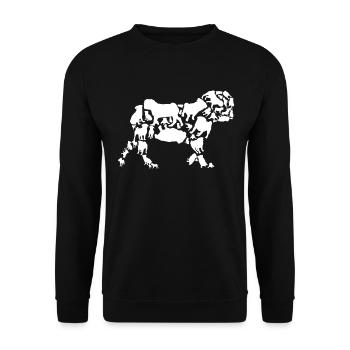 Mops Hund Mama Mops Papa - Unisex Pullover - Schwarz - Vorne - Alina (178cm) & Michal (187cm)