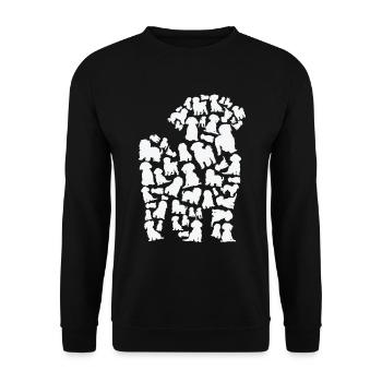 Pudel Hund Mama Pudel Papa - Unisex Pullover - Schwarz - Vorne - Alina (178cm) & Michal (187cm)