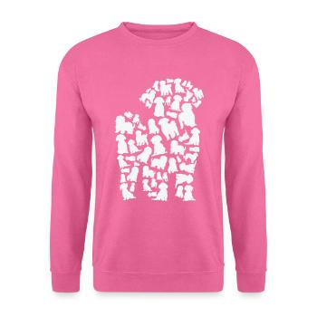 Pudel Hund Mama Pudel Papa - Unisex Pullover - Pink - Vorne