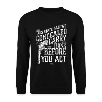 Pro Gun Gun Lover Gun Contorol 2nd Amendment - Unisex Sweatshirt - black - Front - Alina (178cm) & Michal (187cm)