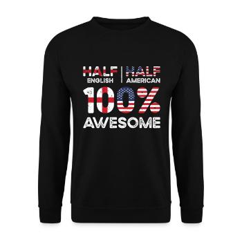 Moitié anglais, Angleterre, Américain, États-Unis - Sweat-shirt Unisexe - noir - Devant - Alina (178cm) & Michal (187cm)