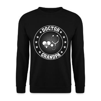 Hospital Doctor Grandpa - Unisex Sweatshirt - black - Front - Alina (178cm) & Michal (187cm)