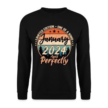 Januar 2024 Geburtstag 2024 Legends Januar - Unisex Pullover - Schwarz - Vorne - Alina (178cm) & Michal (187cm)