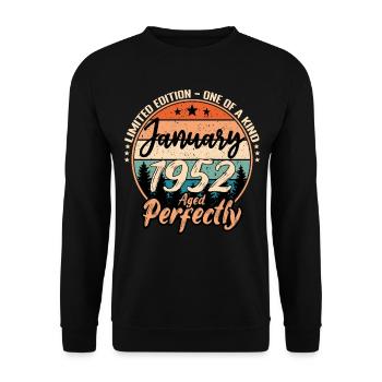 Janvier 1952 anniversaire 1952 légendes Janvier - Sweat-shirt Unisexe - noir - Devant - Alina (178cm) & Michal (187cm)