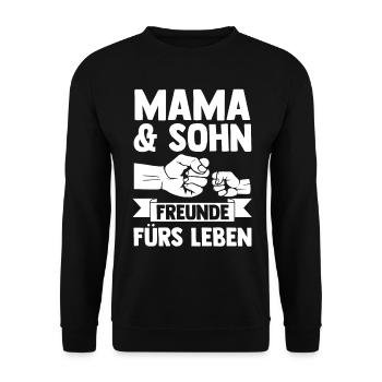 Mutter Muttertag Mama und Sohn - Unisex Pullover - Schwarz - Vorne - Alina (178cm) & Michal (187cm)