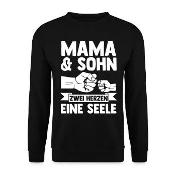Mutter Muttertag Mama und Sohn - Unisex Pullover - Schwarz - Vorne - Alina (178cm) & Michal (187cm)
