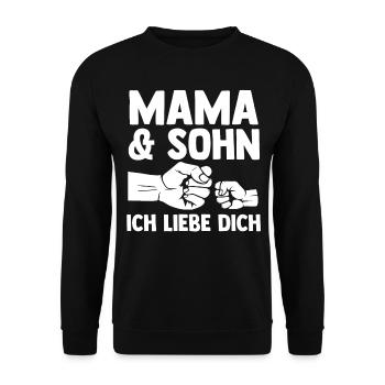 Mutter Muttertag Mama und Sohn - Unisex Pullover - Schwarz - Vorne - Alina (178cm) & Michal (187cm)