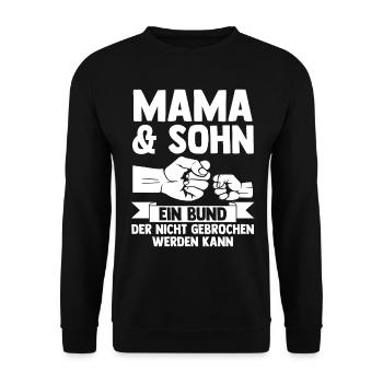 Mutter Muttertag Mama und Sohn - Unisex Pullover - Schwarz - Vorne - Alina (178cm) & Michal (187cm)