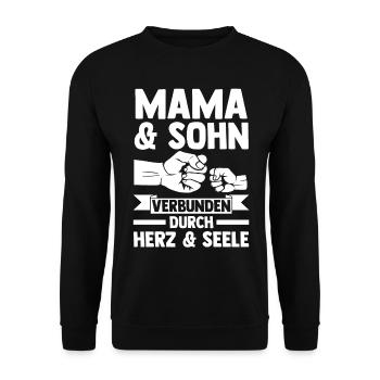 Mutter Muttertag Mama und Sohn - Unisex Pullover - Schwarz - Vorne - Alina (178cm) & Michal (187cm)