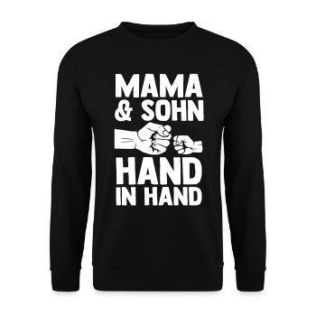 Mutter Muttertag Mama und Sohn - Unisex Pullover - Schwarz - Vorne - Alina (178cm) & Michal (187cm)