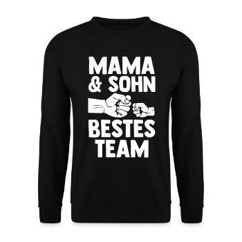 Mutter Muttertag Mama und Sohn - Unisex Pullover - Schwarz - Vorne - Alina (178cm) & Michal (187cm)