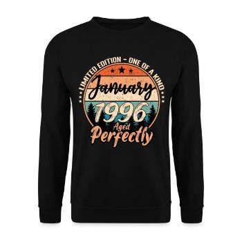 January 1996 birthday 1996 captions January - Unisex Sweatshirt - black - Front - Alina (178cm) & Michal (187cm)