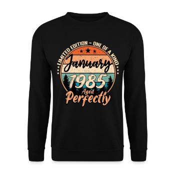 January 1988 birthday 1988 captions January - Unisex Sweatshirt - black - Front - Alina (178cm) & Michal (187cm)