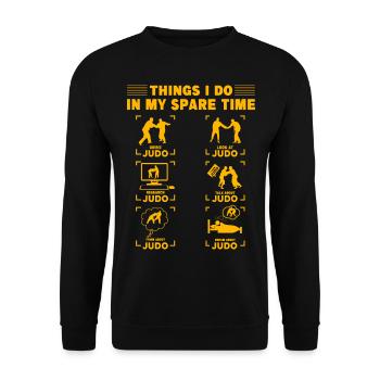 Things I do in my Spare Time Judo - Unisex Sweatshirt - black - Front - Alina (178cm) & Michal (187cm)