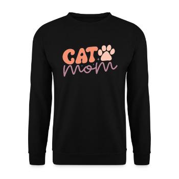 Cat Mom - Drôle de Maman Chat Style Rétro - Sweat-shirt Unisexe - noir - Devant - Alina (178cm) & Michal (187cm)