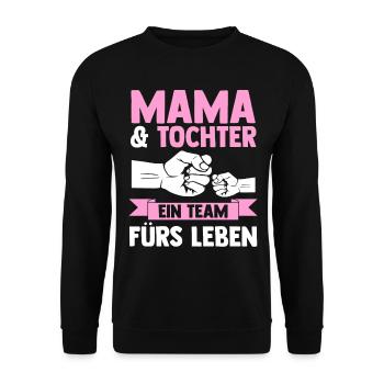 Mutter Muttertag Mama und Tochter - Unisex Pullover - Schwarz - Vorne - Alina (178cm) & Michal (187cm)