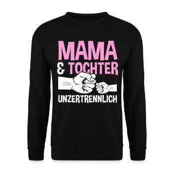 Mutter Muttertag Mama und Tochter - Unisex Pullover - Schwarz - Vorne - Alina (178cm) & Michal (187cm)