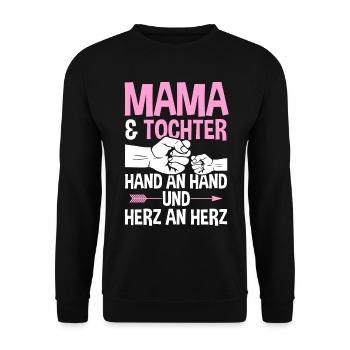 Mutter Muttertag Mama und Tochter - Unisex Pullover - Schwarz - Vorne - Alina (178cm) & Michal (187cm)