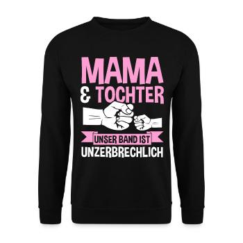 Mutter Muttertag Mama und Tochter - Unisex Pullover - Schwarz - Vorne - Alina (178cm) & Michal (187cm)